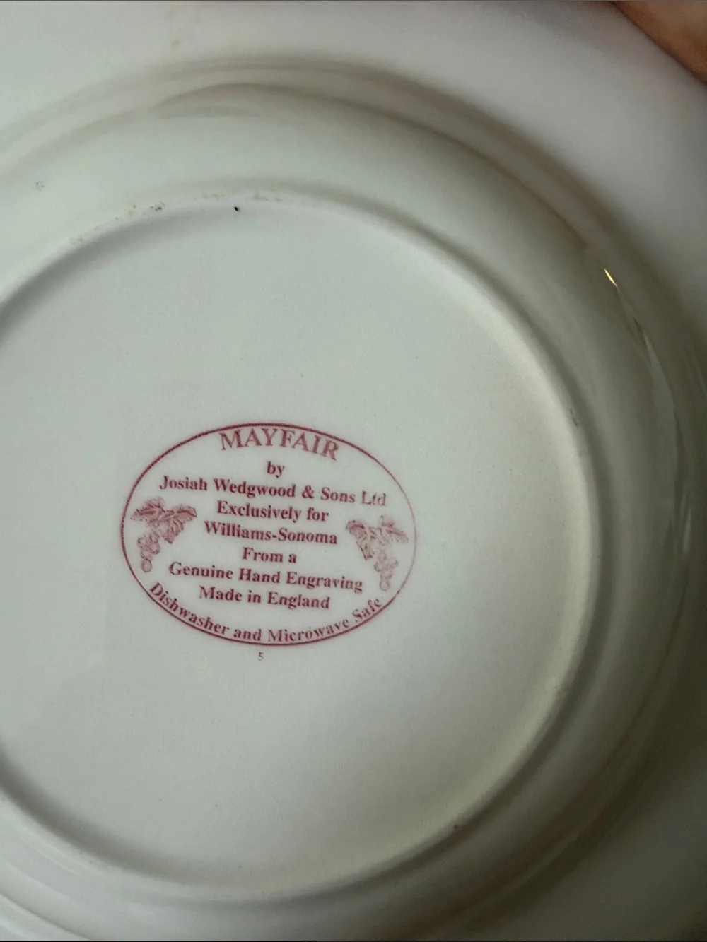 Mayfair 5 Soup/Pasta Bowls by Williams Sonoma